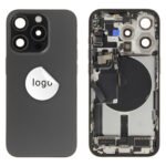 Rear Cover (Pulled A) incl. small parts - Black, For iPhone 15 Pro