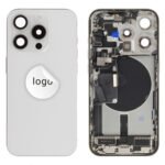 Rear Cover (Pulled A) incl. small parts - White, For iPhone 15 Pro