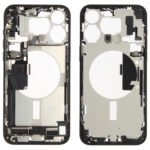 Middle Frame (Pulled C) incl. small parts - Black, For iPhone 15 Pro Max