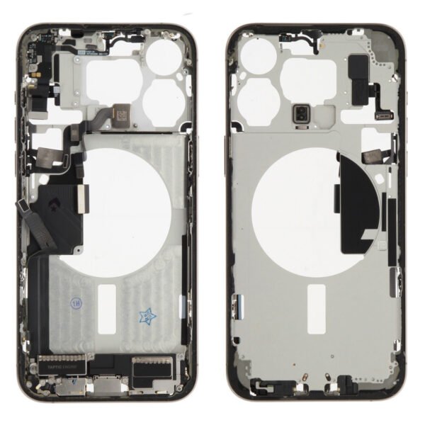 Middle Frame (Pulled B) incl. small parts - Grey, For iPhone 15 Pro Max