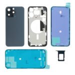 Rear Cover kit (excl. Logo) - Blue Titanium, For iPhone 15 Pro Max