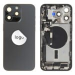 Rear Cover (Pulled C) incl. small parts - Blue, For iPhone 15 Pro Max