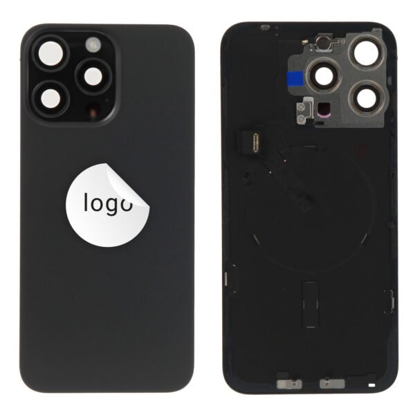 Back Glass (Pulled B) - Black, For iPhone 15 Pro Max