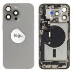 Rear Cover (Pulled C) incl. small parts - Grey, For iPhone 15 Pro Max