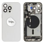 Rear Cover (Pulled B) incl. small parts - White, For iPhone 15 Pro Max