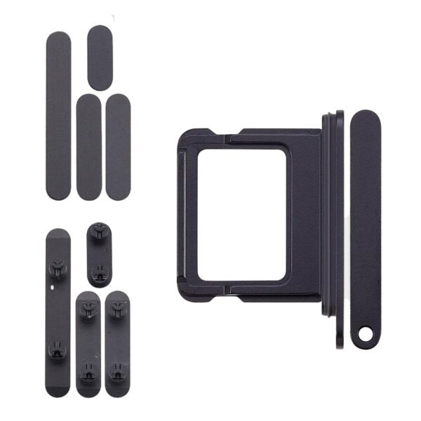 Keyset + Simcard Tray - Black, For iPhone 16