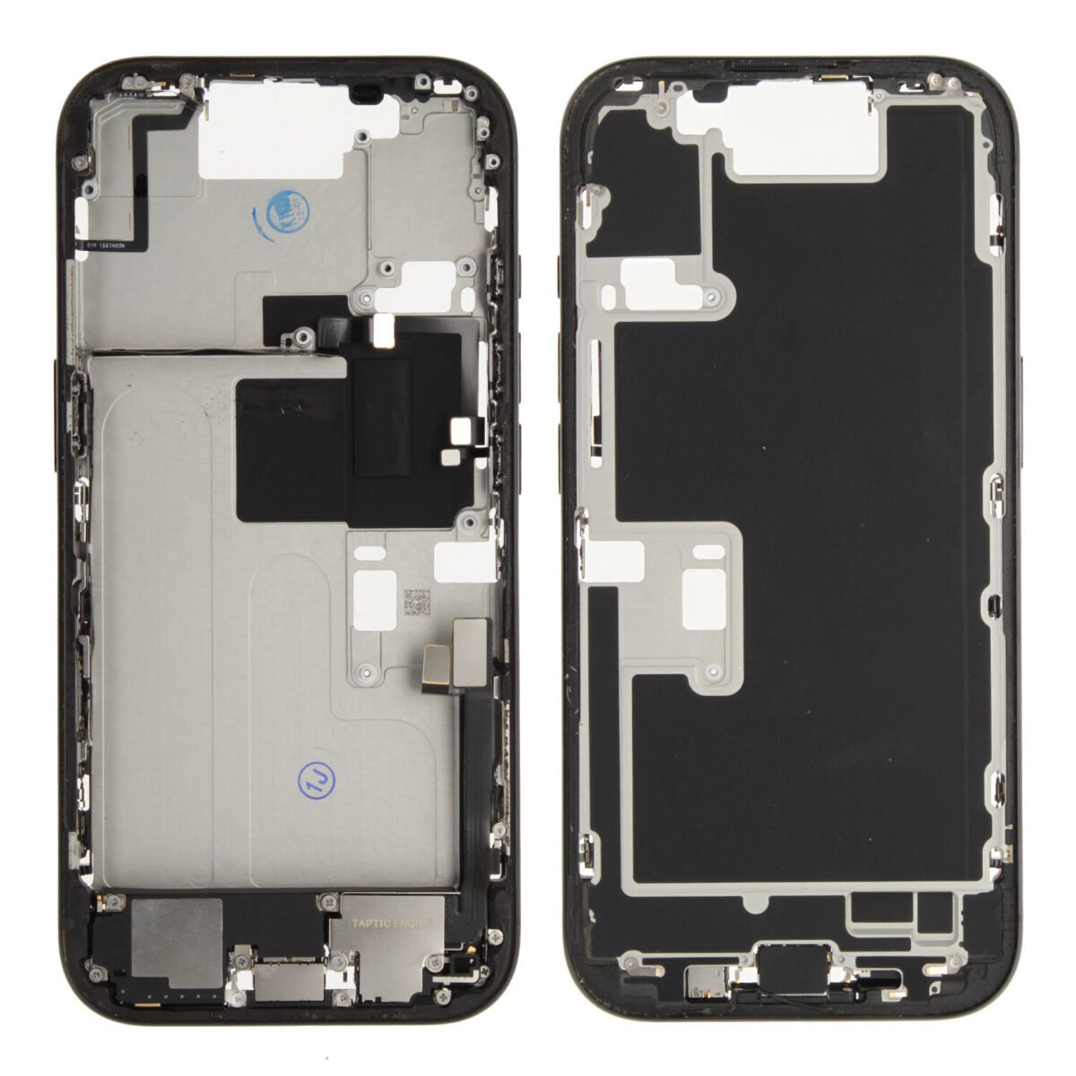 Middle Frame (Pulled B) incl. small parts - Black, For iPhone 16 Pro - Image 1