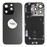 Back Glass (Pulled B) - Black, For iPhone 16 Pro