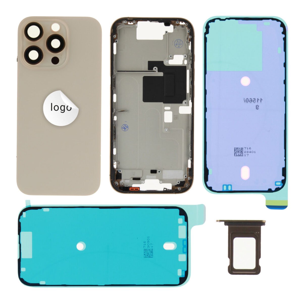 Rear Cover (Pulled) - Cream, For iPhone 16 Pro - Image 1