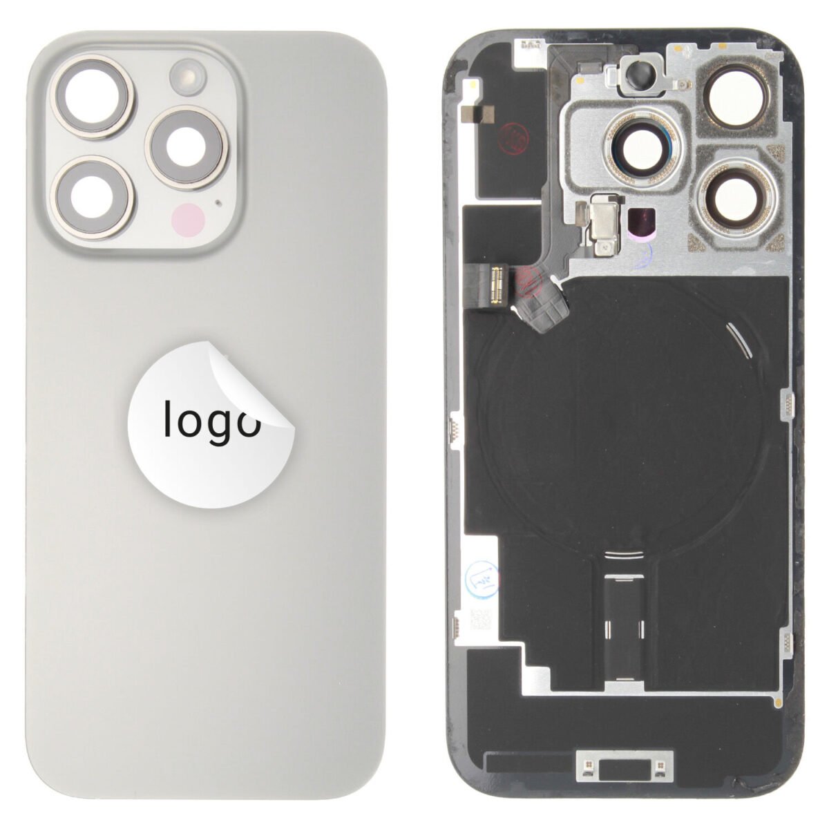 Back Glass (Pulled A) - Grey, For iPhone 16 Pro - Image 1