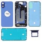 Rear Cover (Pulled A) incl. small parts - Blue, For iPhone 16 Plus