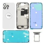 Rear Cover (Pulled A) incl. small parts - White, For iPhone 16 Pro Max