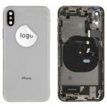 Rear Cover (Pulled B) incl. small parts - Silver, For iPhone XS